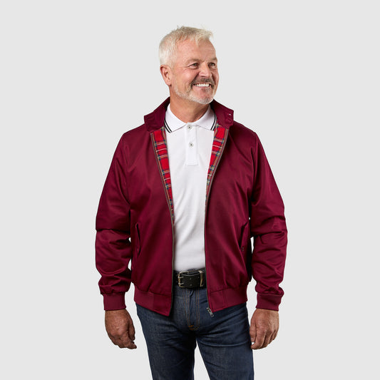 Mens Signature Harrington Jacket - Wine