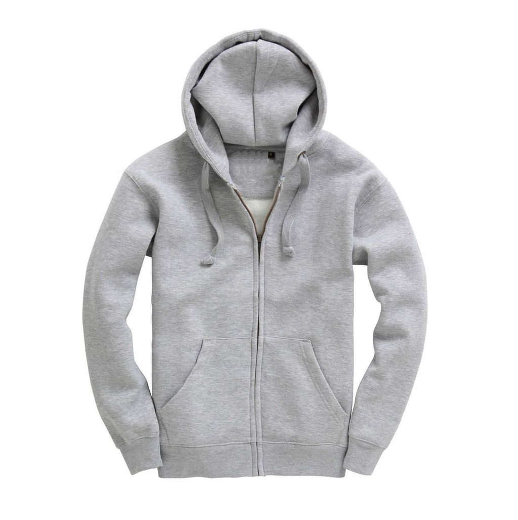 Mens Zip Up Premium Hoodie - Grey