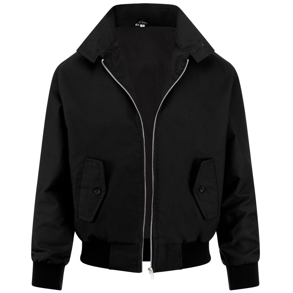 Mens Harrington Jacket with Black Lining - Black