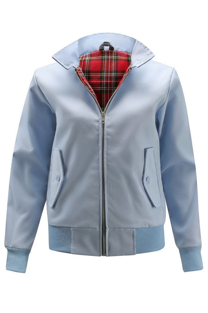Womens Classic Harrington Jacket Light Blue Harrington Jacket