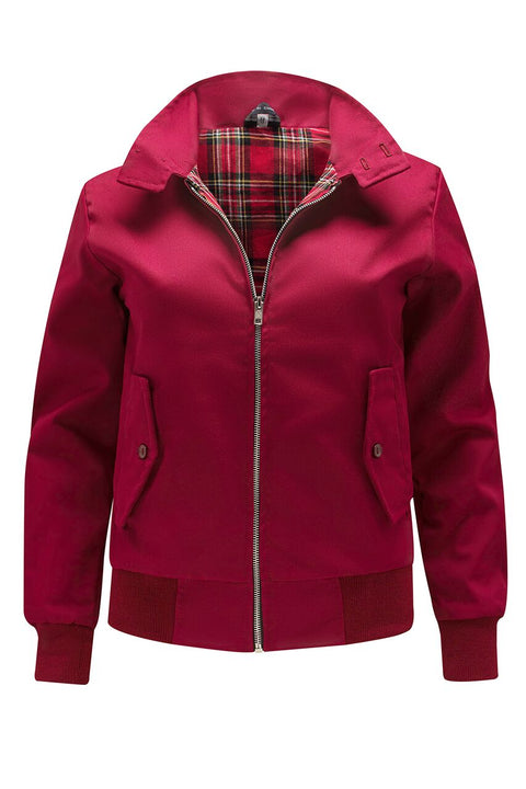 Womens Classic Harrington Jacket - Burgundy