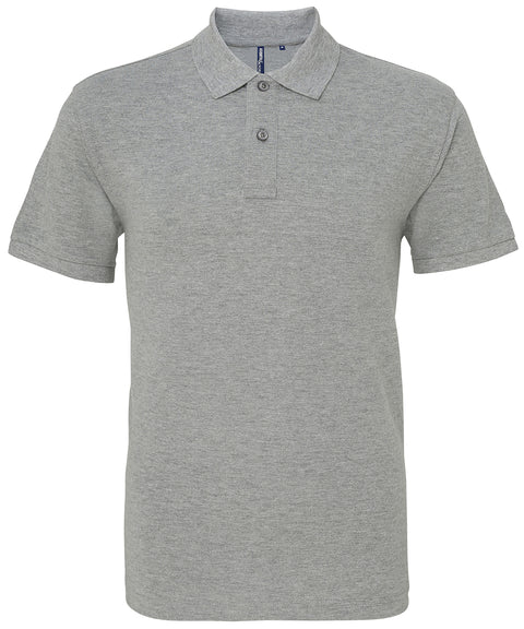Mens Plain Short Sleeve Polo Shirt - Light Grey