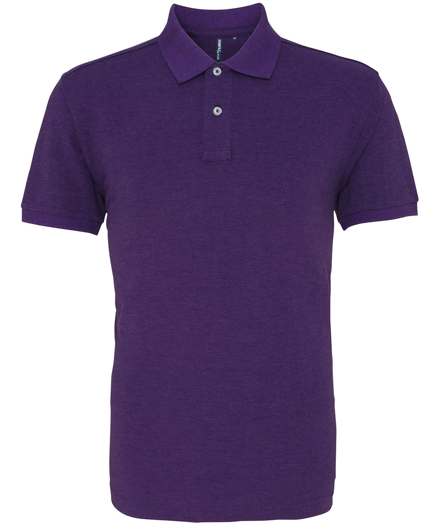 Mens Plain Short Sleeve Polo Shirt - Purple