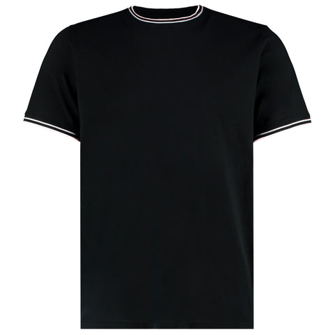 Mens Tipped T-Shirt - Black/White/Grey