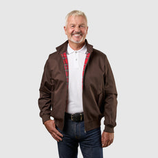 Mens Signature Harrington Jacket - Brown