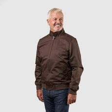 Mens Signature Harrington Jacket - Brown
