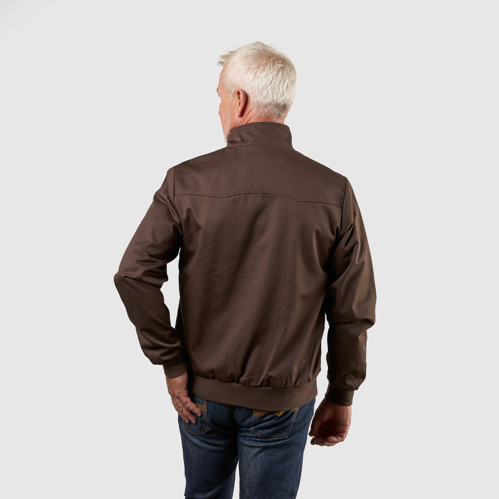 Mens Signature Harrington Jacket - Brown