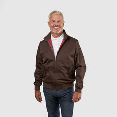 Mens Signature Harrington Jacket - Brown