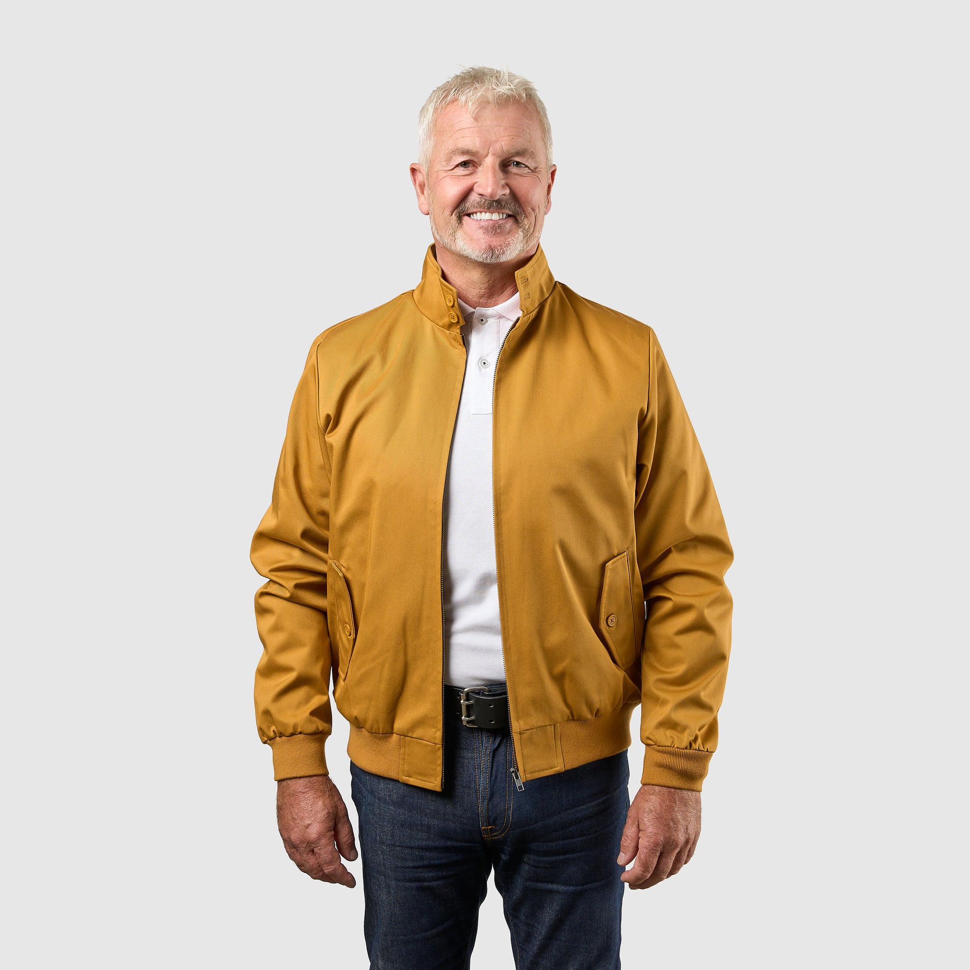 Mens Signature Harrington Jacket - Mustard