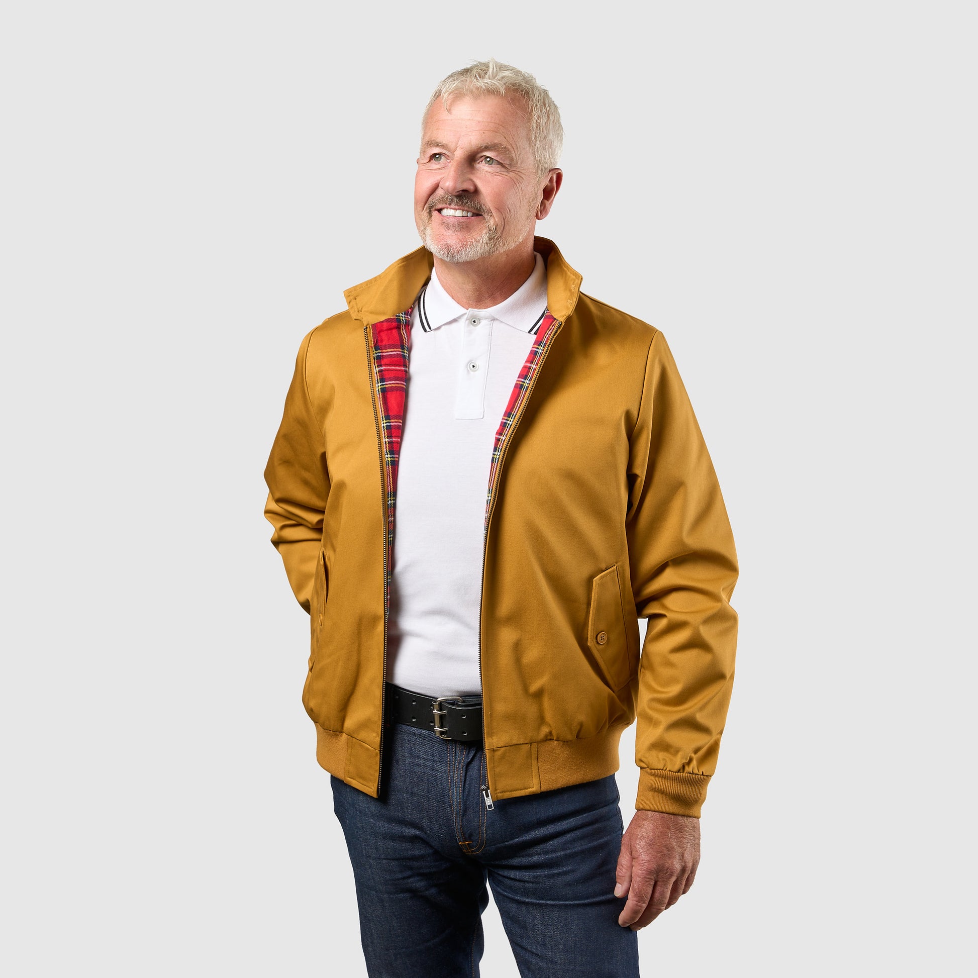 Mens Signature Harrington Jacket - Mustard
