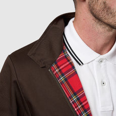 Mens Signature Harrington Jacket - Brown