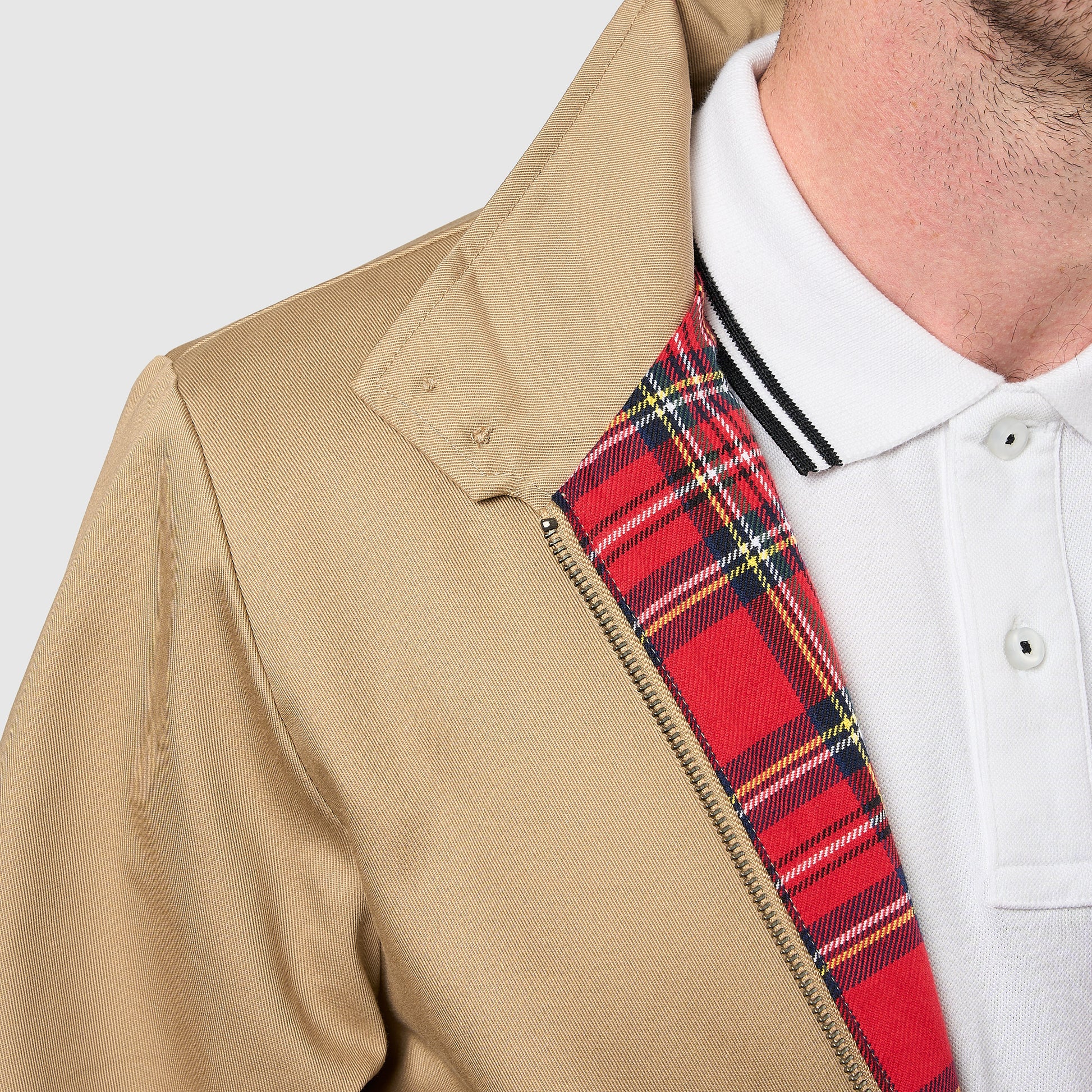 Mens Signature Harrington Jacket - Camel