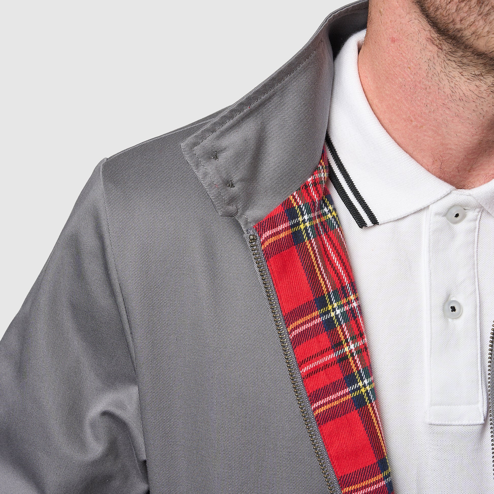 Mens Signature Harrington Jacket - Grey