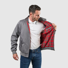 Mens Signature Harrington Jacket - Grey