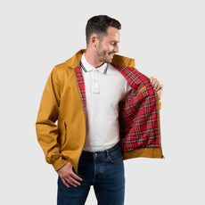 Mens Signature Harrington Jacket - Mustard