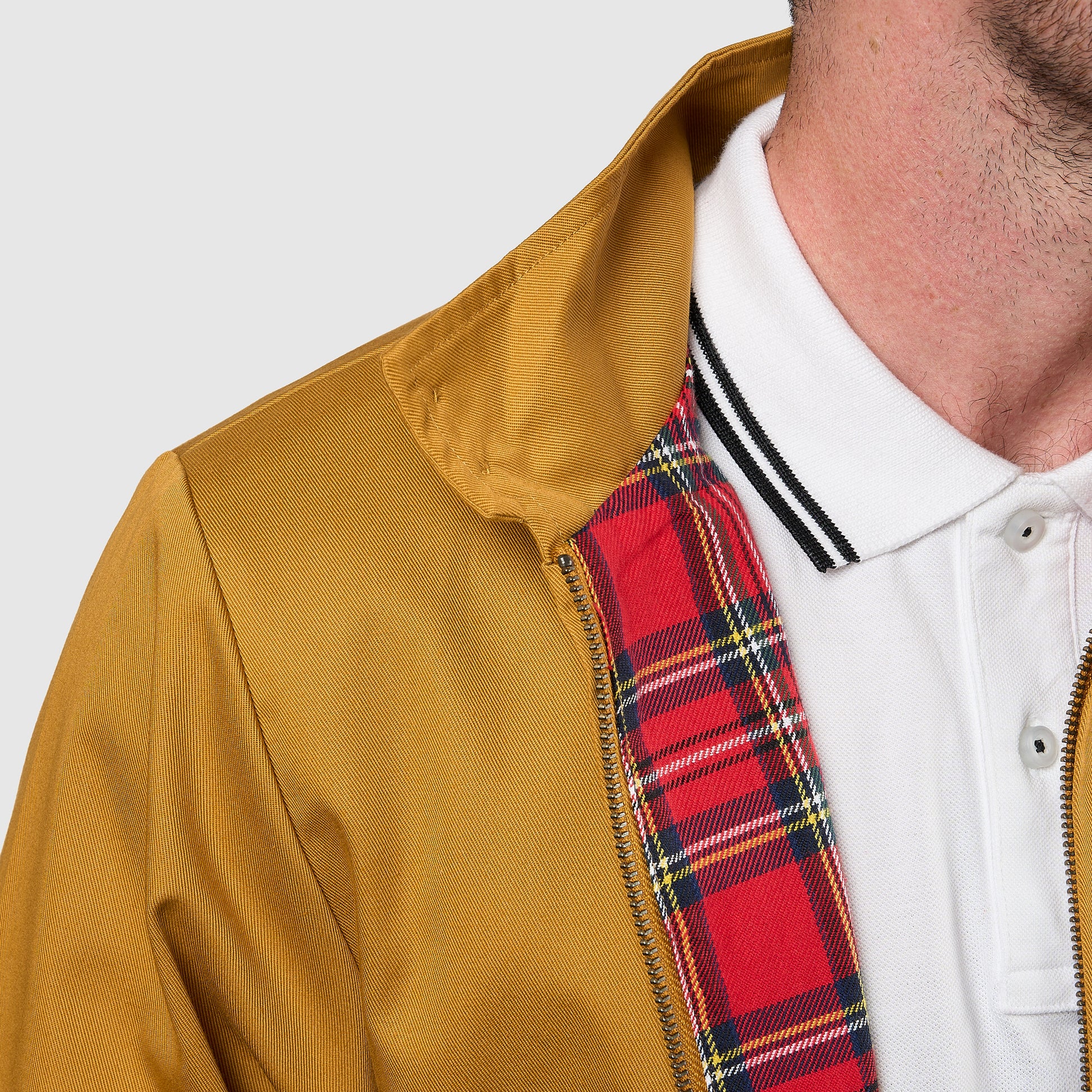 Mens Signature Harrington Jacket - Mustard