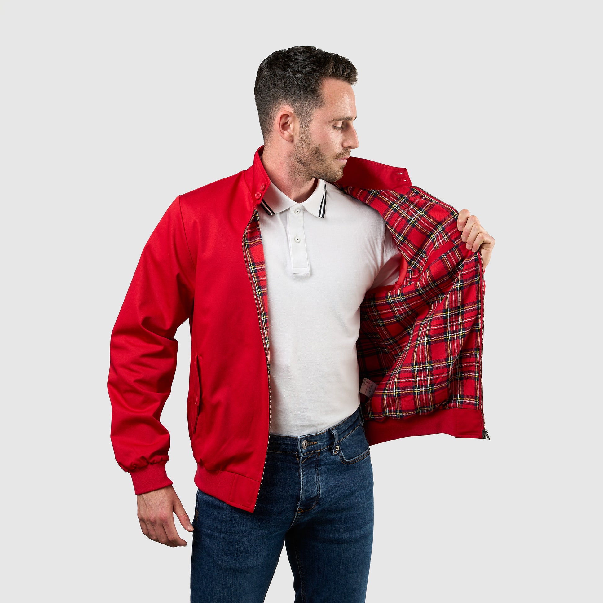 Mens Signature Harrington Jacket - Red
