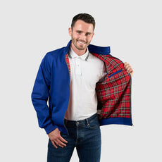 Mens Signature Harrington Jacket - Royal Blue