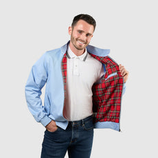 Mens Signature Harrington Jacket - Sky Blue