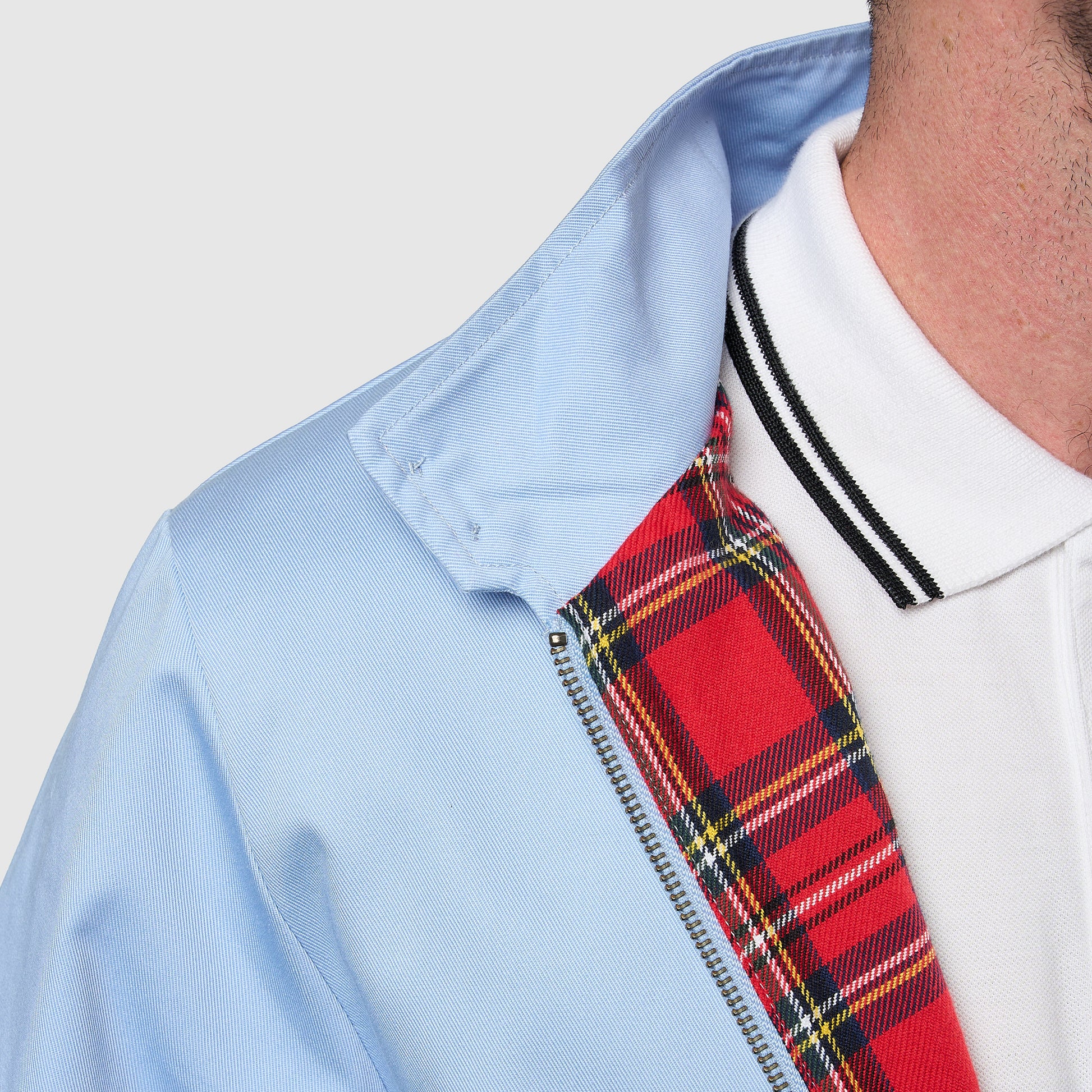 Mens Signature Harrington Jacket - Sky Blue