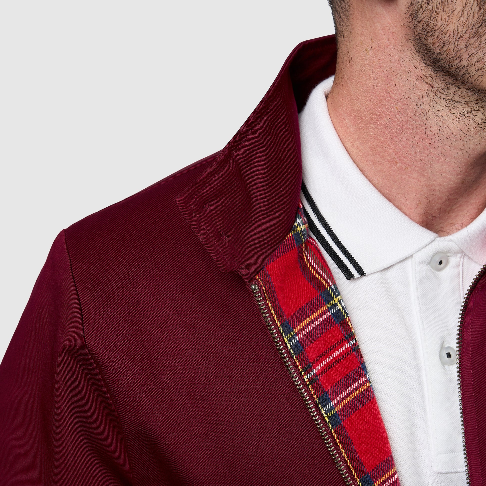 Mens Signature Harrington Jacket - Wine