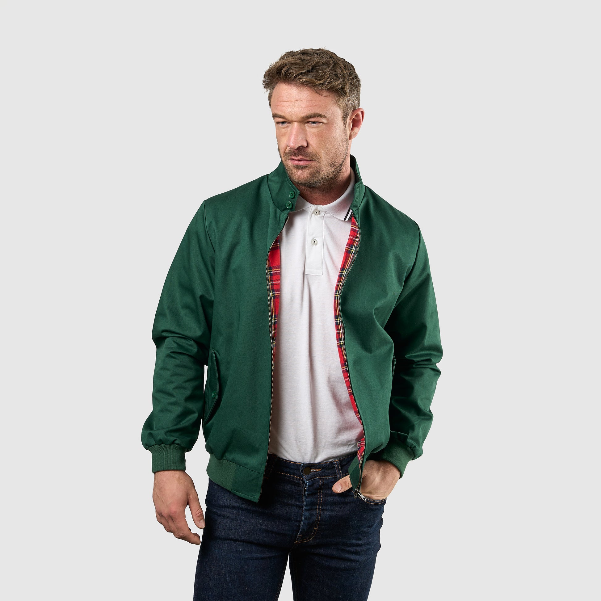 Mens Signature Harrington Jacket - Green