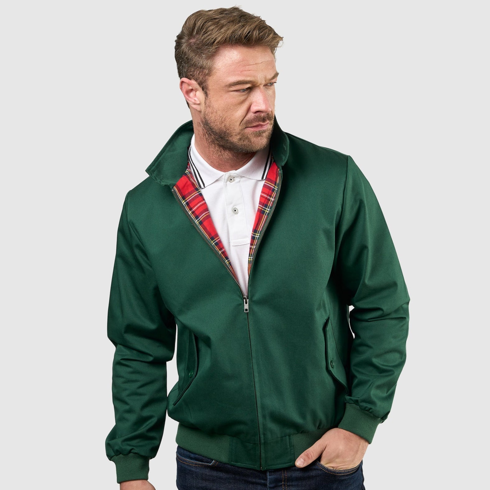 Mens Signature Harrington Jacket - Green