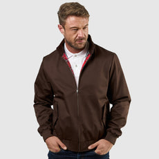 Mens Signature Harrington Jacket - Brown