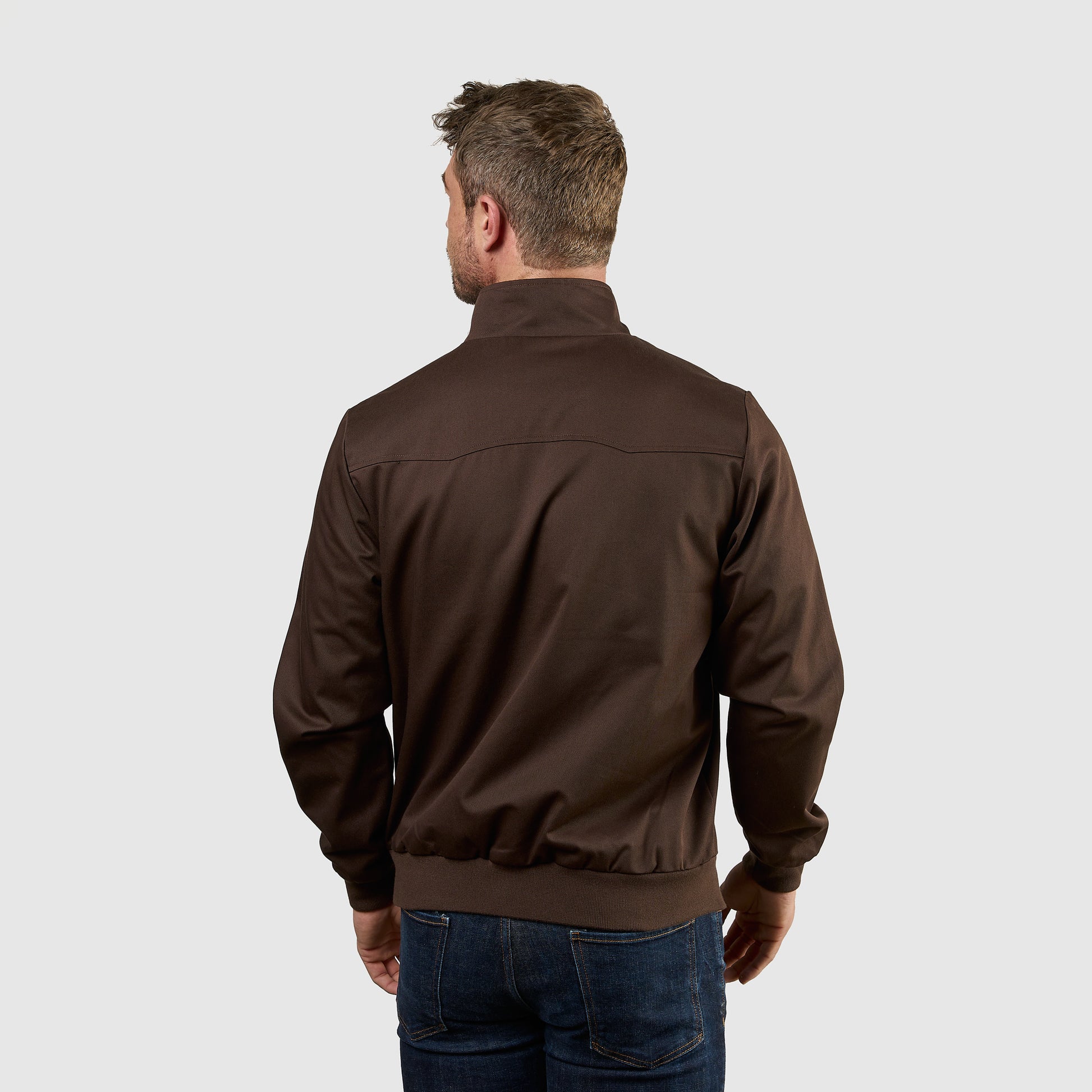 Mens Signature Harrington Jacket - Brown