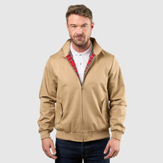 Mens Signature Harrington Jacket - Camel