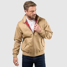 Mens Signature Harrington Jacket - Camel
