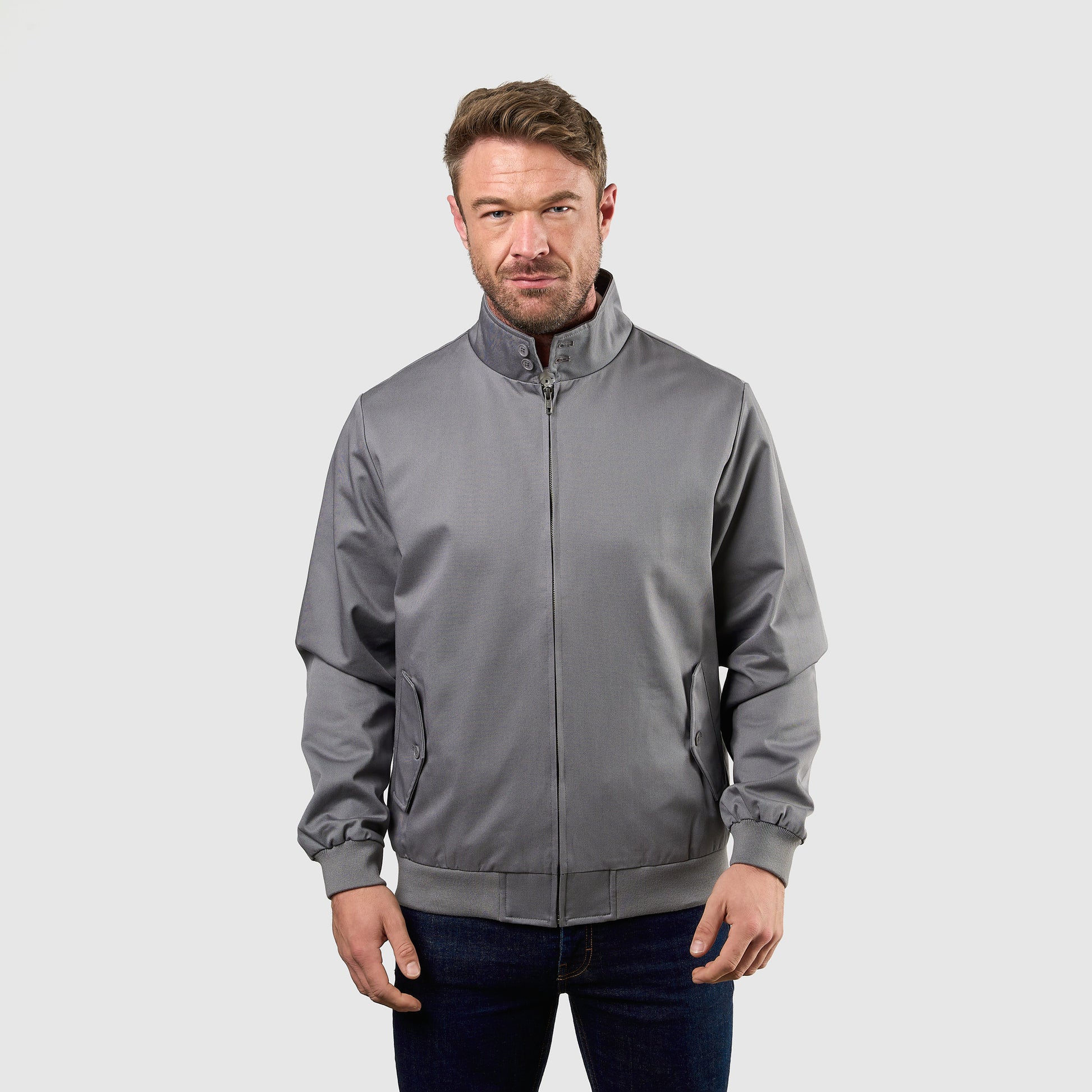 Mens Signature Harrington Jacket - Grey