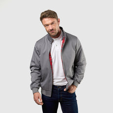 Mens Signature Harrington Jacket - Grey