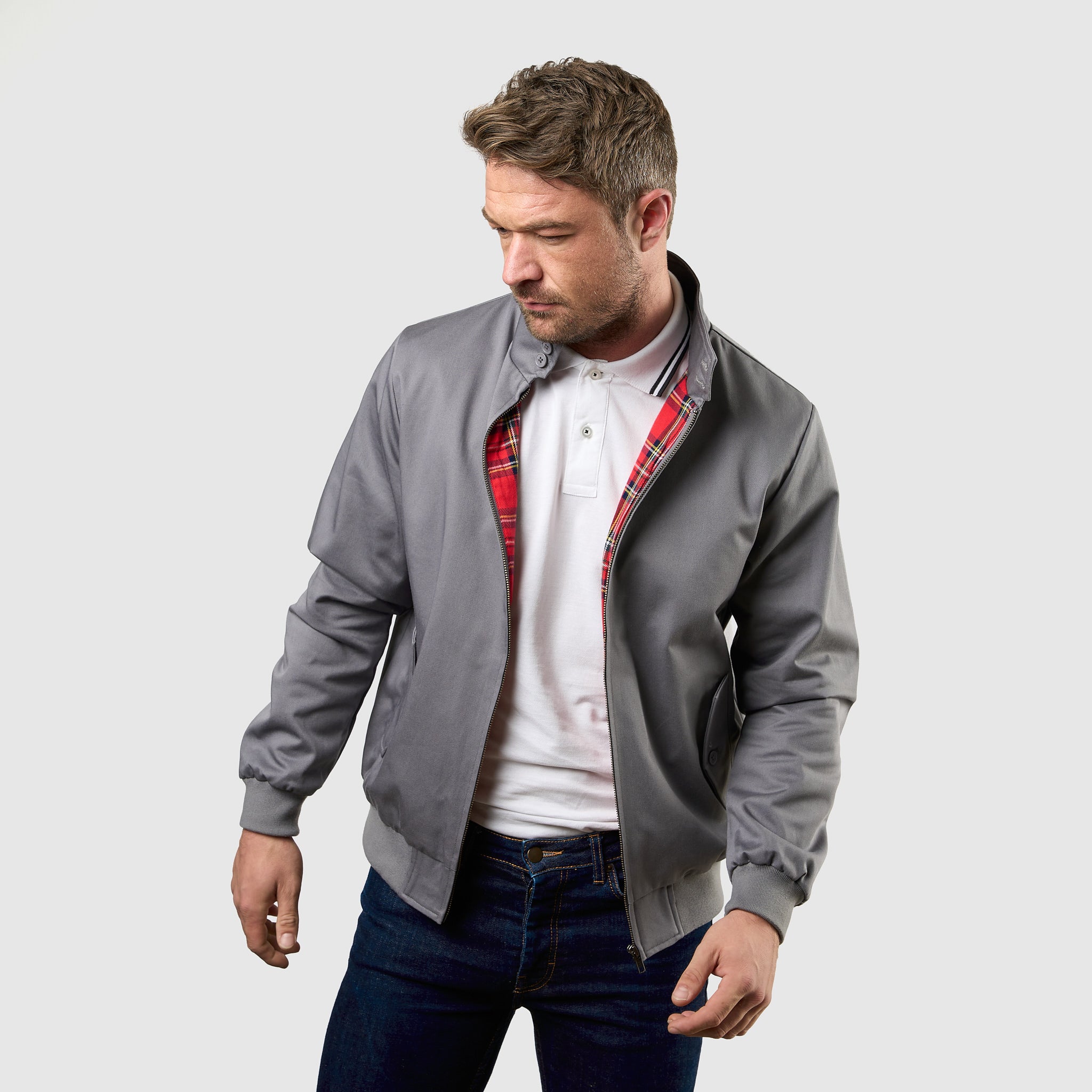 Mens Signature Harrington Jacket - Grey – Harrington Jacket Store