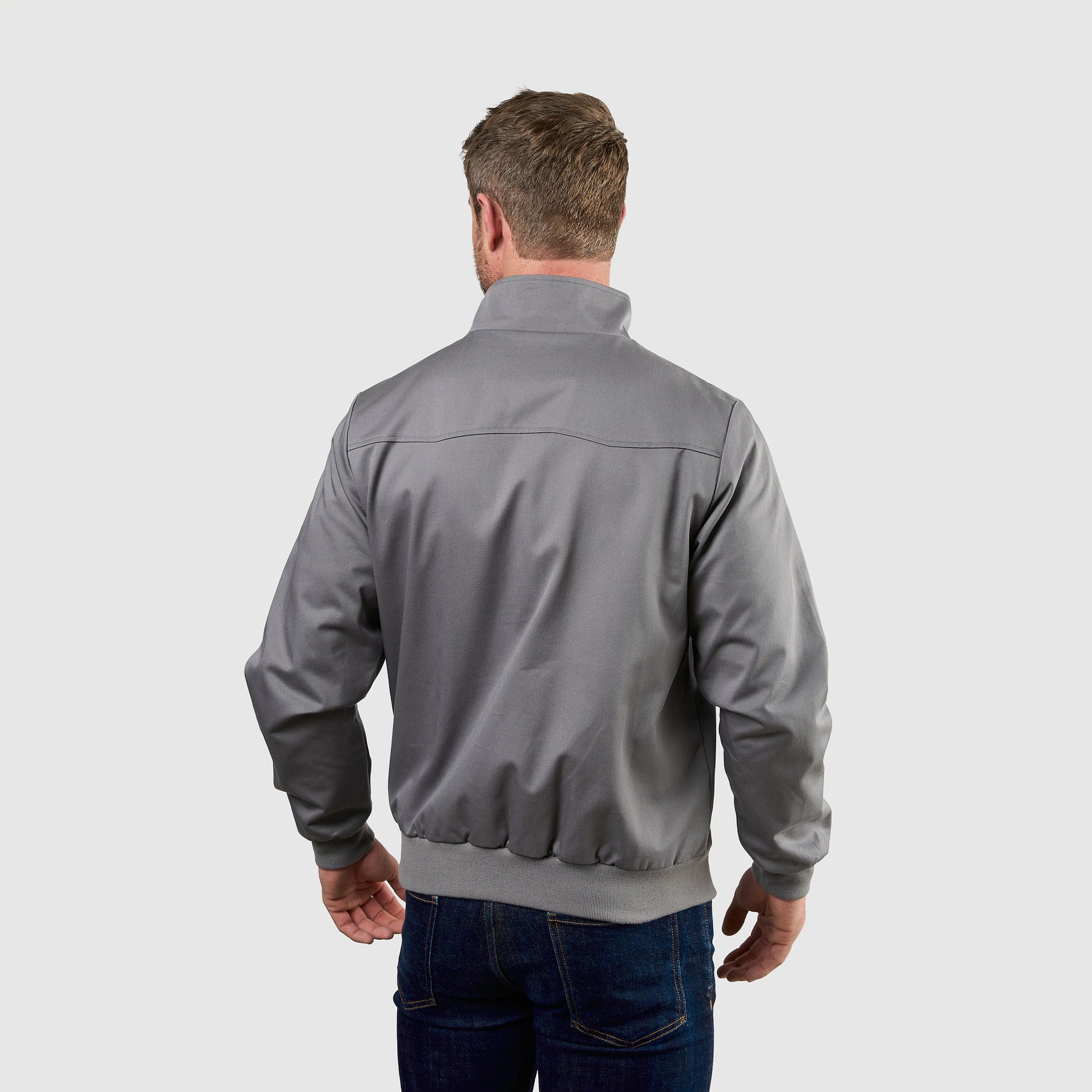 Mens Signature Harrington Jacket - Grey