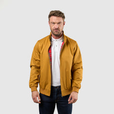 Mens Signature Harrington Jacket - Mustard