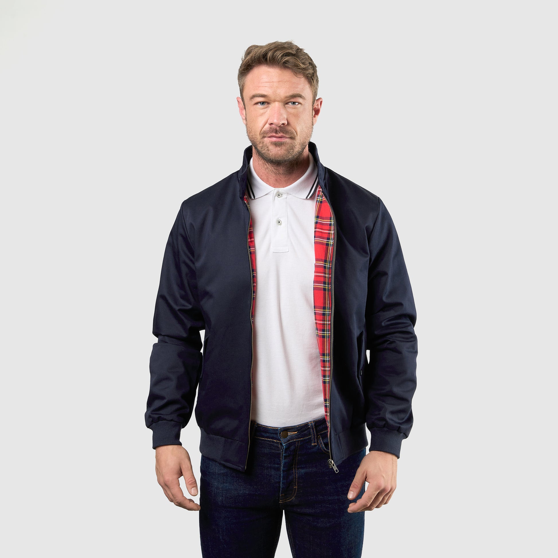 Mens Signature Harrington Jacket - Navy