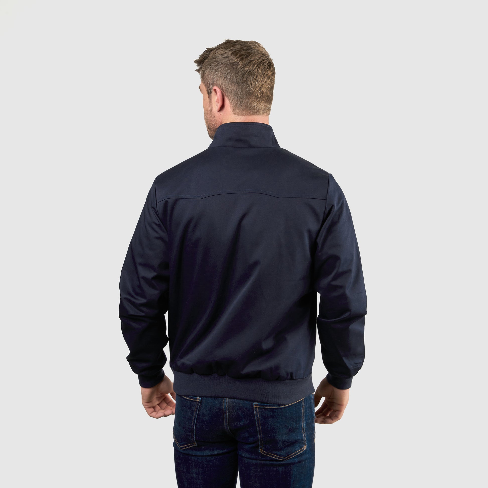 Mens Signature Harrington Jacket - Navy