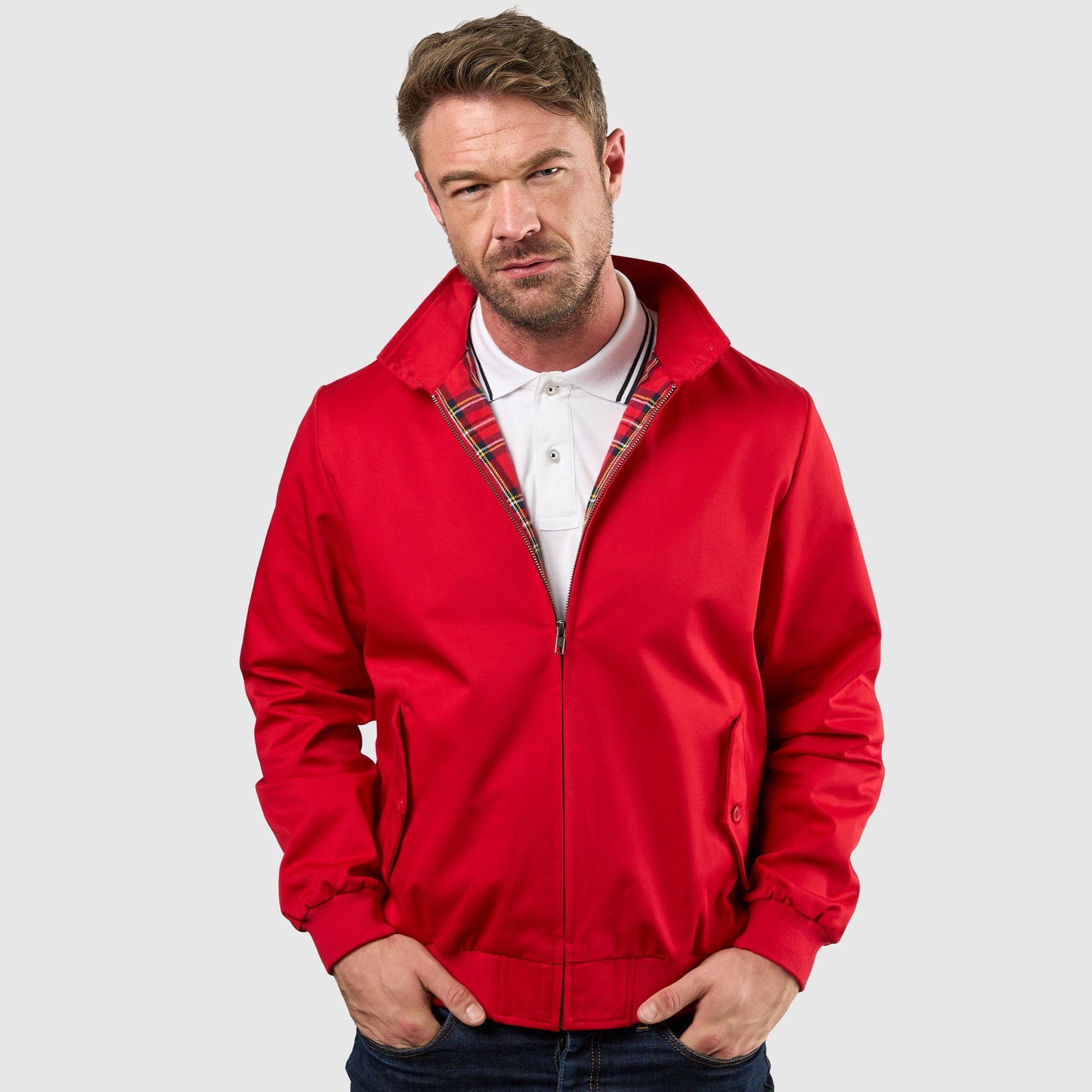 Mens Signature Harrington Jacket - Red