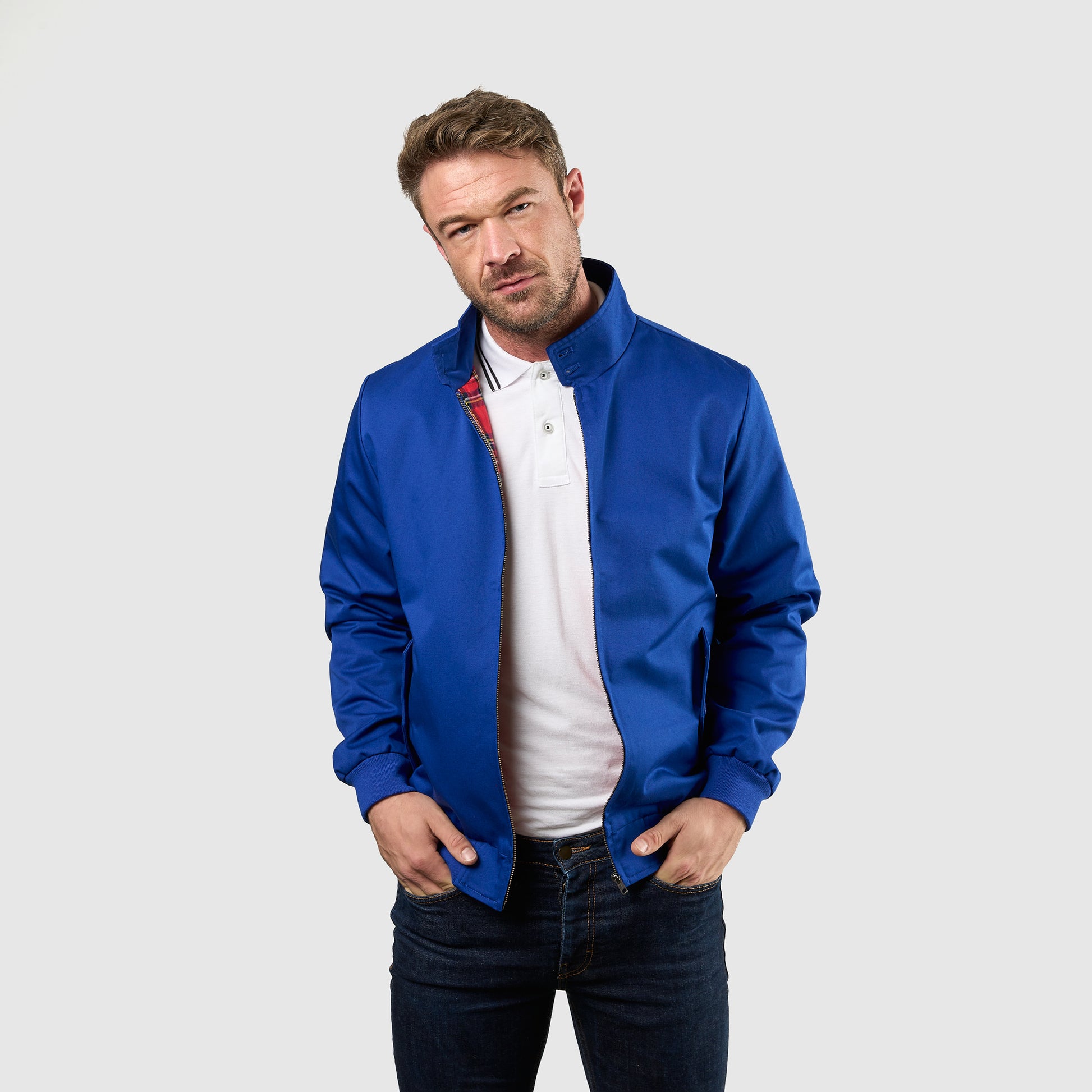 Mens Signature Harrington Jacket - Royal Blue