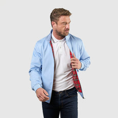 Mens Signature Harrington Jacket - Sky Blue