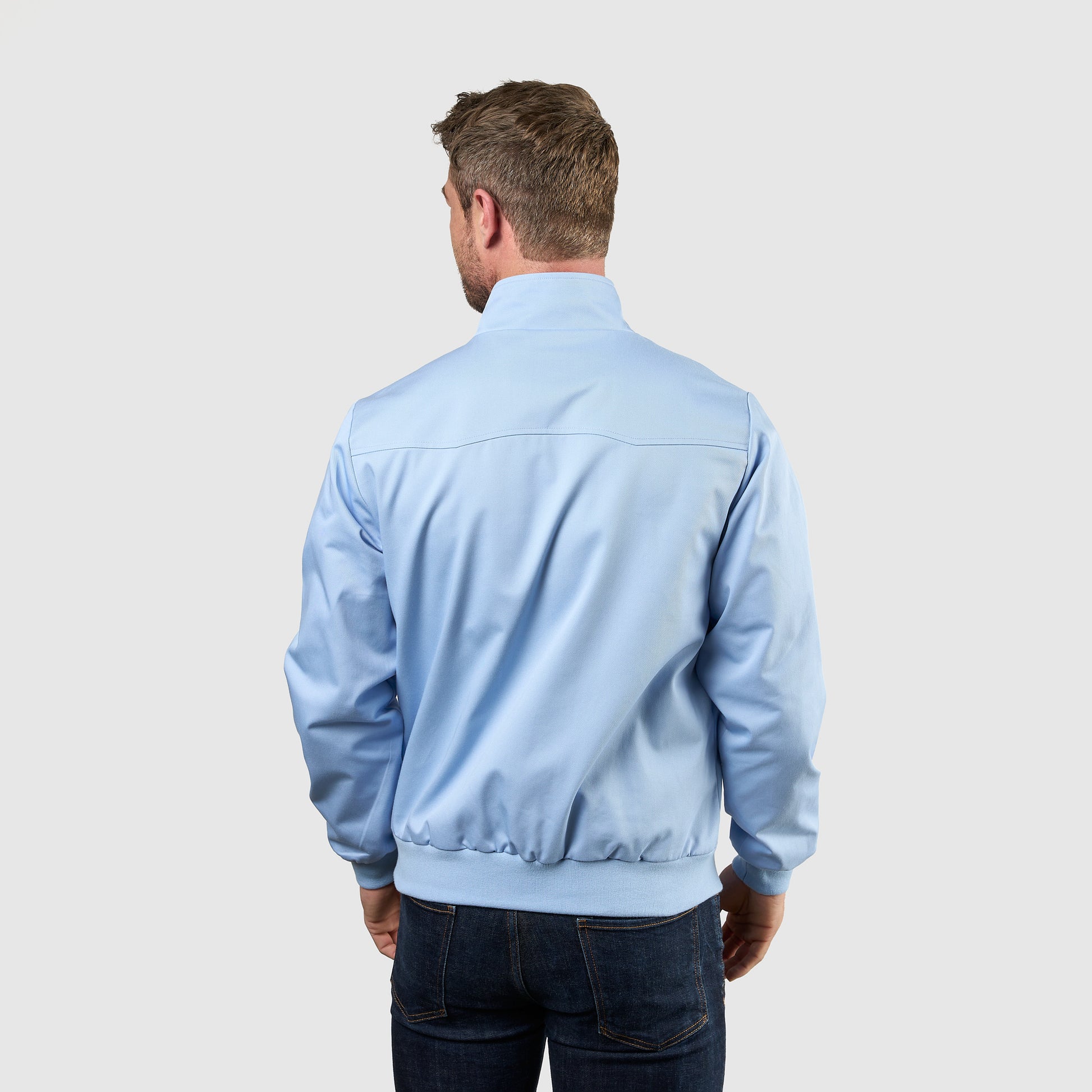 Mens Signature Harrington Jacket - Sky Blue