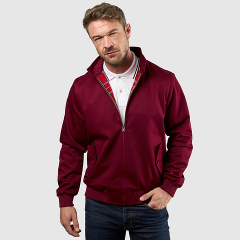 Mens Signature Harrington Jacket - Wine