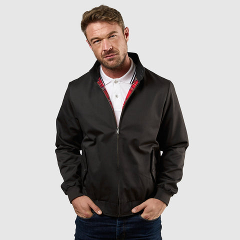 Mens Harrington Jacket with Black Lining - Navy