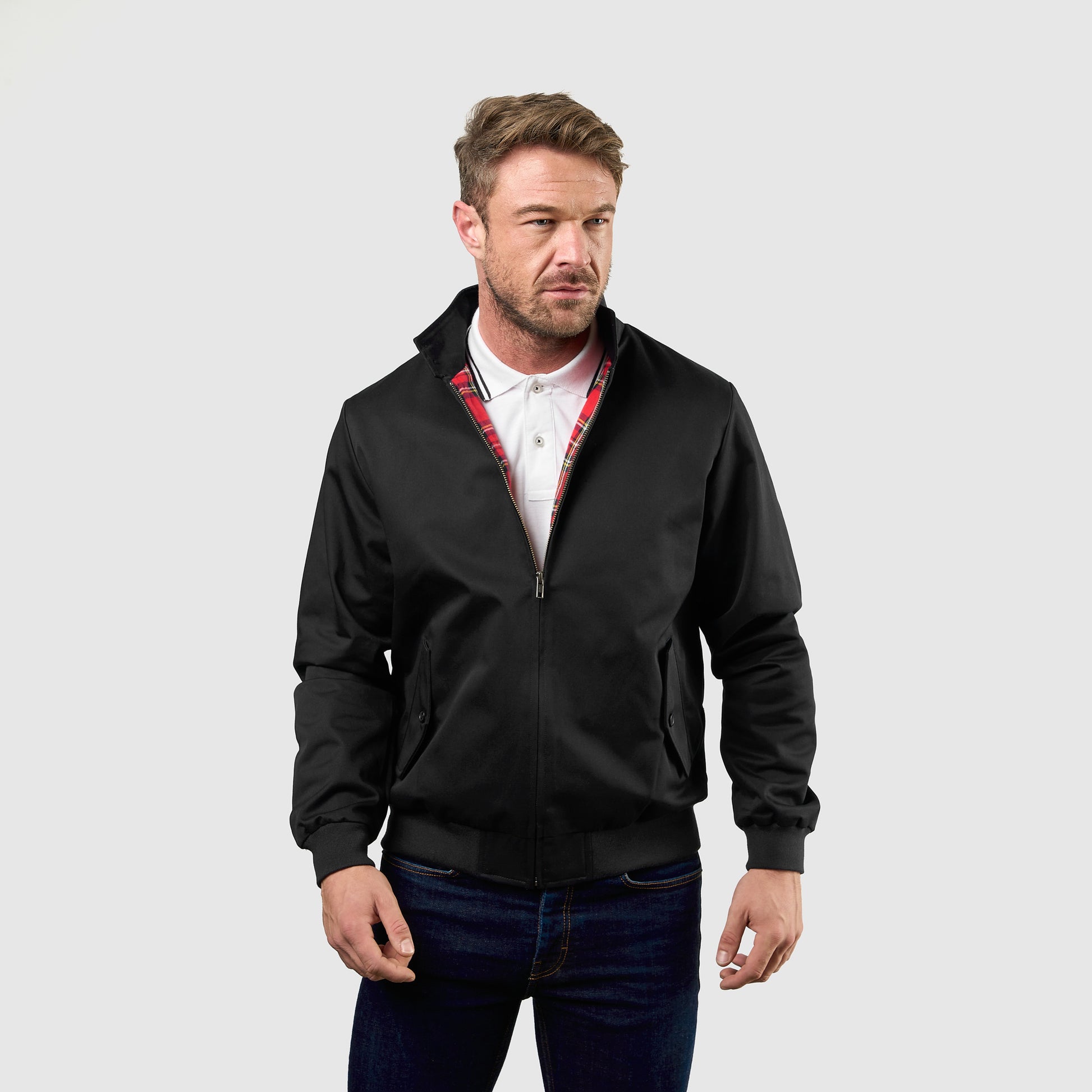 Mens Signature Harrington Jacket - Black