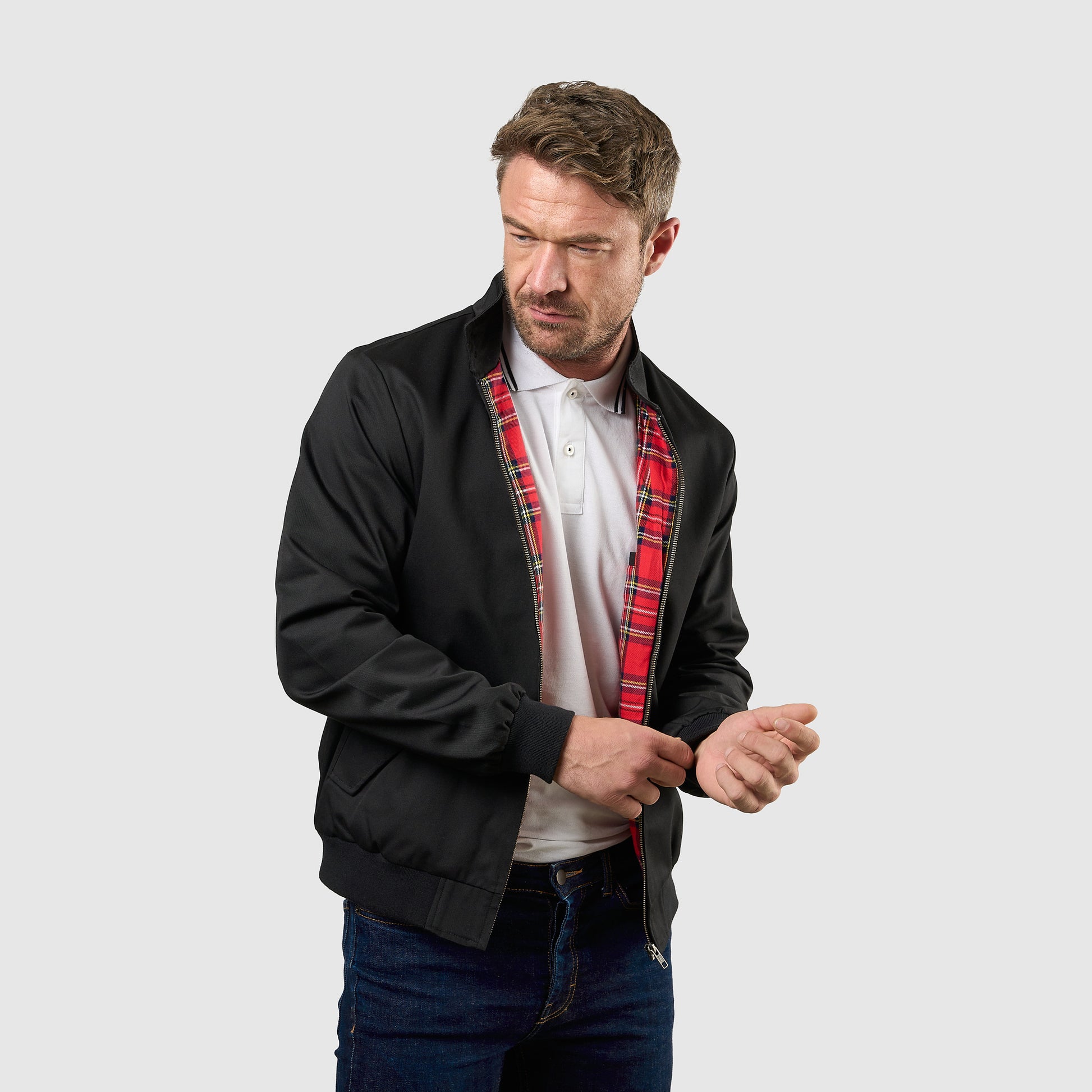 Mens Signature Harrington Jacket - Black