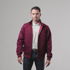 Mens Signature Harrington Jacket - Wine