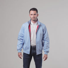 Mens Signature Harrington Jacket - Sky Blue