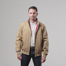 Mens Signature Harrington Jacket - Camel