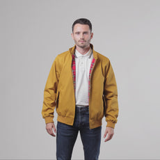 Mens Signature Harrington Jacket - Mustard